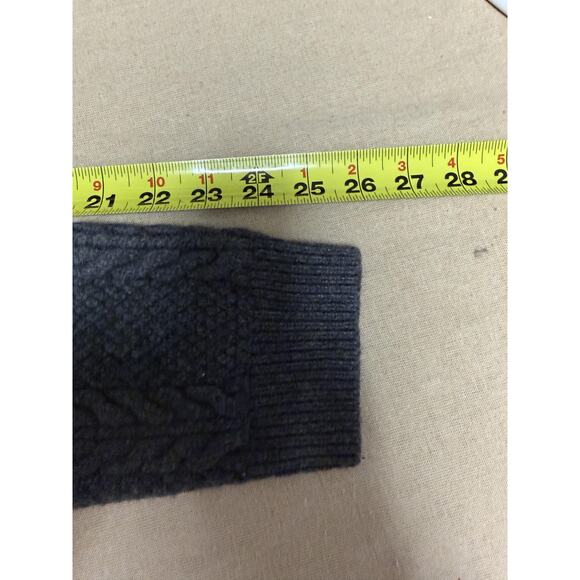 Jos A Bank Reserve Sweater Mens XL Gray Wool Button Front Elbow Patch Cardigan - Picture 11 of 16